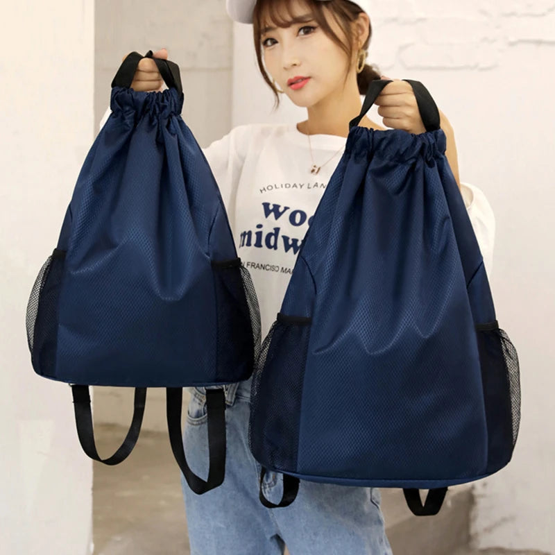 1pc Sports Drawstring Backpack Sport Fitness Travel Outdoor Sackpack Large Capacity Gym Swim Beach Bags Basketball Bag