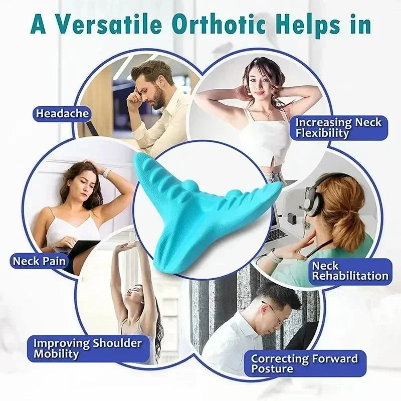 2025 Massageador Neck Shoulder Relaxer Cervical Traction Device Acupressure Back Support Massage Pillow Neck Stretcher Massager
