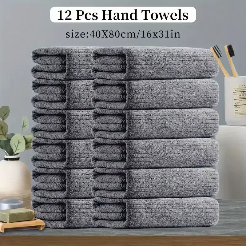 12Pcs Premium Handkerchief Set - Quick-Dry Absorbent Towels, Ideal for Gym, Spa, Beauty Routines & Daily Facial Care Essentials