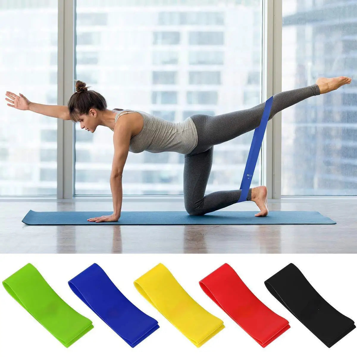 1PCHigh Elasticity TPE Tensile Band, Resistance Band, Yoga Fitness Band, Stretching Band, Multifunctional Hip Loop, Elastic Ring