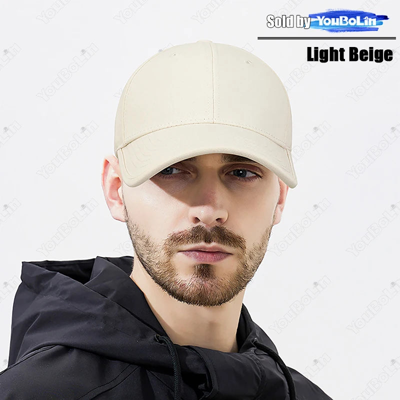High Quality Simple Style Cotton Wide-Brim Stiff Top Baseball Cap Outdoor Casual Sports Sunshade Duckbill Cap