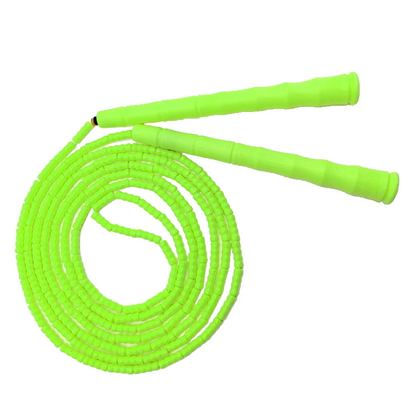 NEVERTOOLATE 20CM LONG HANDLE 3 meter length between handles beaded skipping rope soft PVC beads adult skill tricks tall people