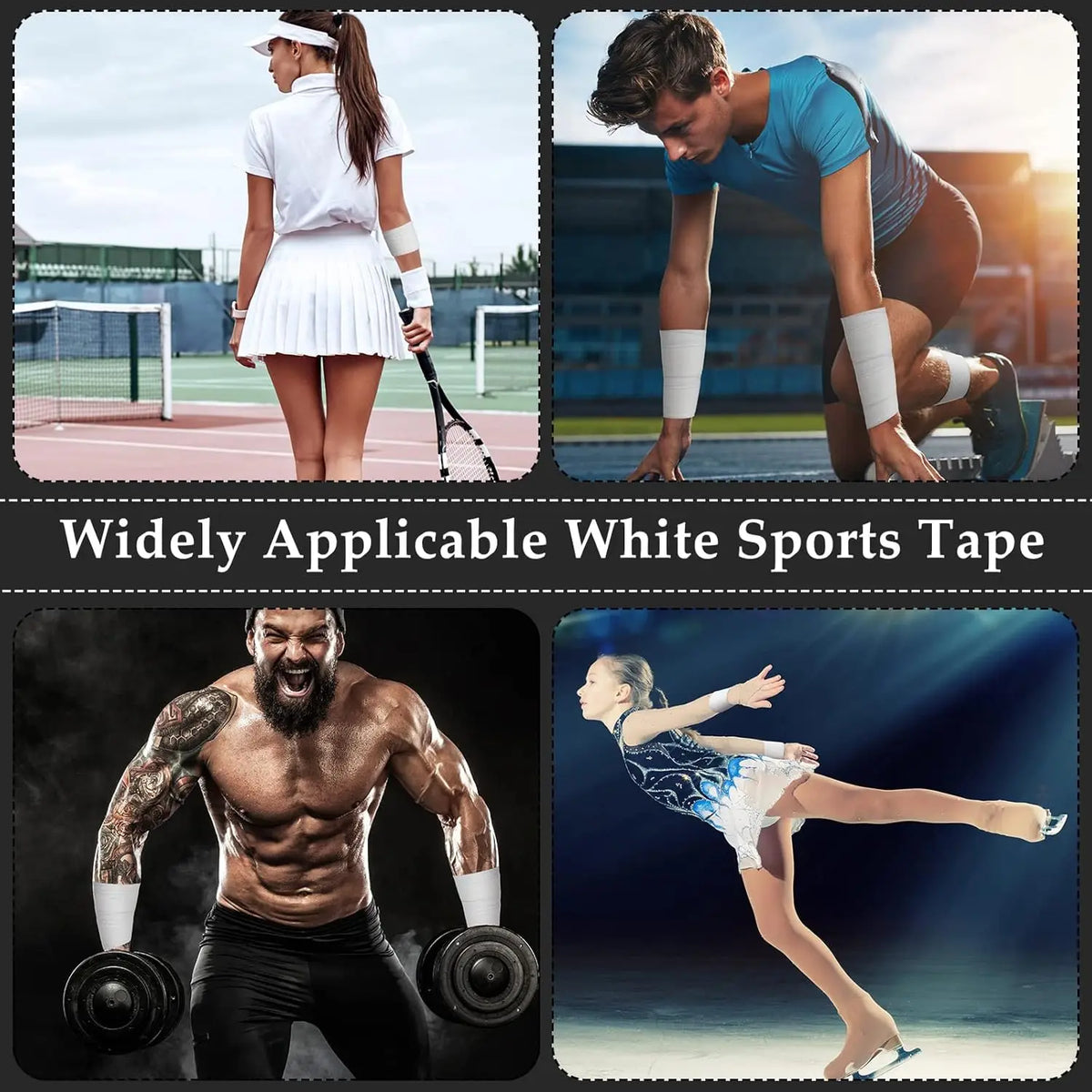 Athletic Sports Tape Pre Wrap Very Strong Easy Tear No Sticky Residue Tape for Fingers Ankles Wrist Injury Wrap