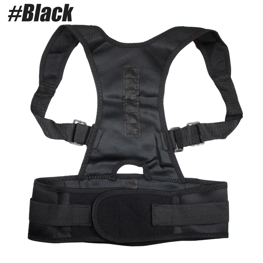 Magnetic Therapy Posture Support Back Brace -Adjustable Posture Corrector Brace Shoulder Back Support Belt- Relieves Neck, Back