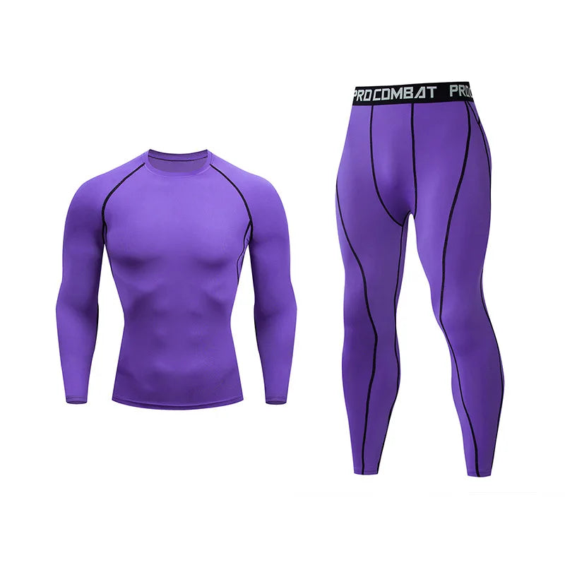 Men's Running Set Gym Jogging Thermo underwear xxxxl Second skin Compression Fitness MMA rashgard Male Quick dry Track suit