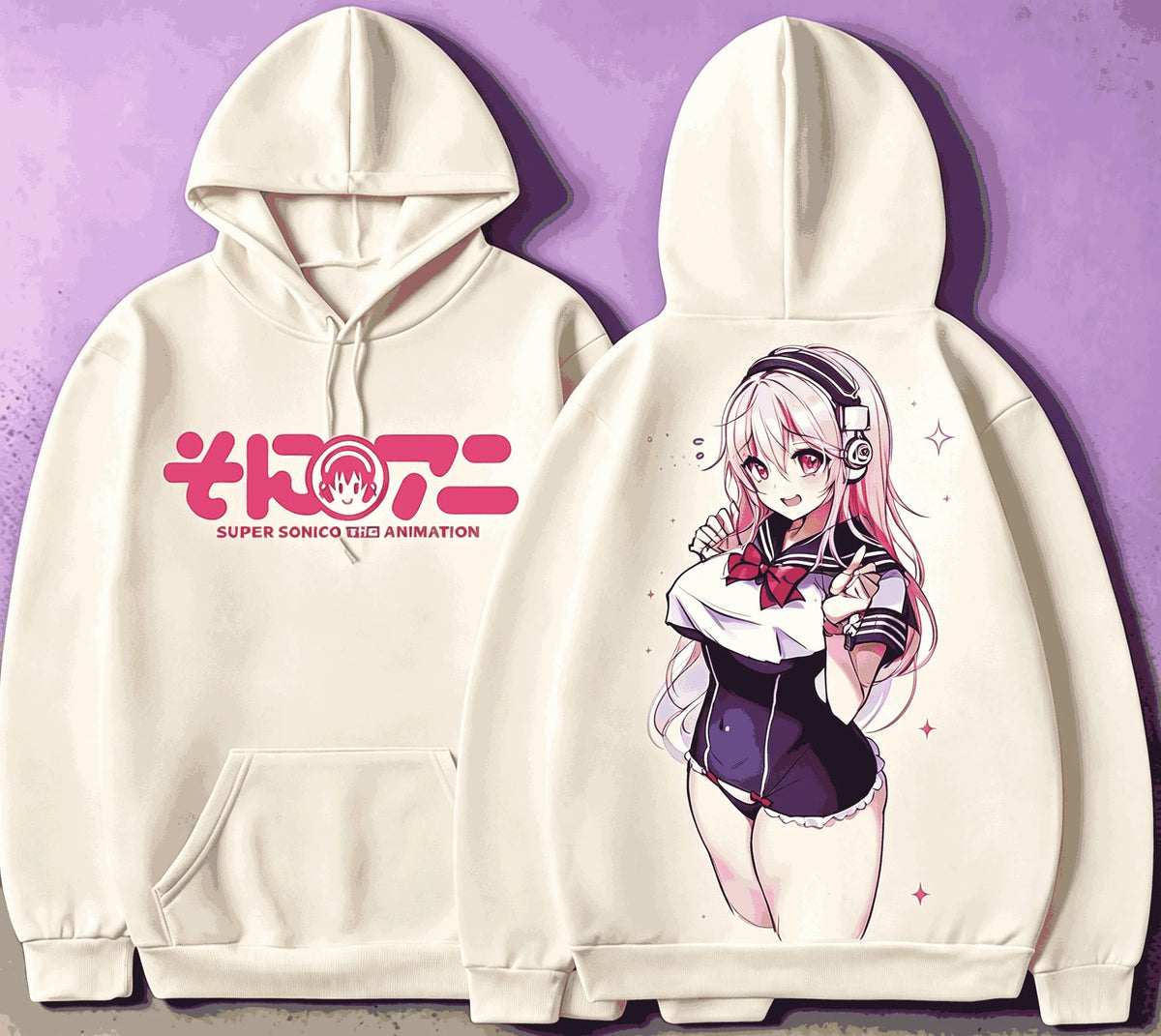 Super Sonico Neutral Men's and Women's Fashion Hip Hop Oversized Unisex hoodies sweatshirt Sports Graphic Comfortable Couples