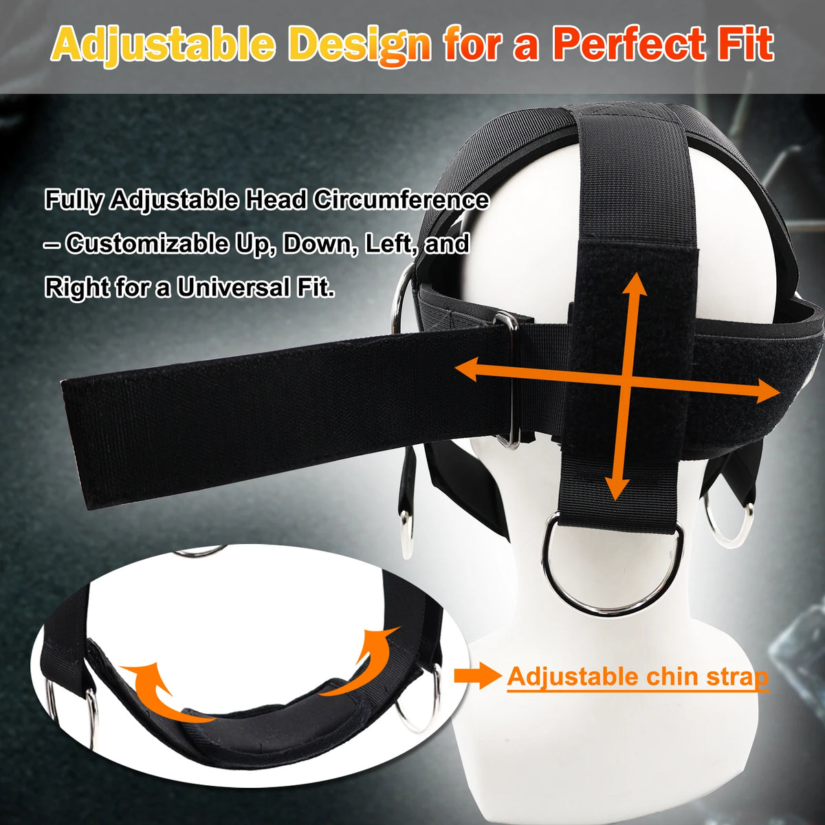 Neck Training Harness with Pulley System – Adjustable Head Strap for Neck Strength Workout with Steel Chain Powerlifting