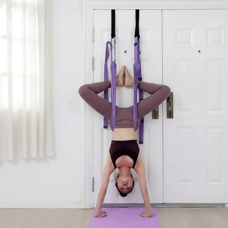 Door Mounted Yoga Inversion Sling Multi-use Backbend Strap for Pilates Home Fitness Full Body Flexibility Training