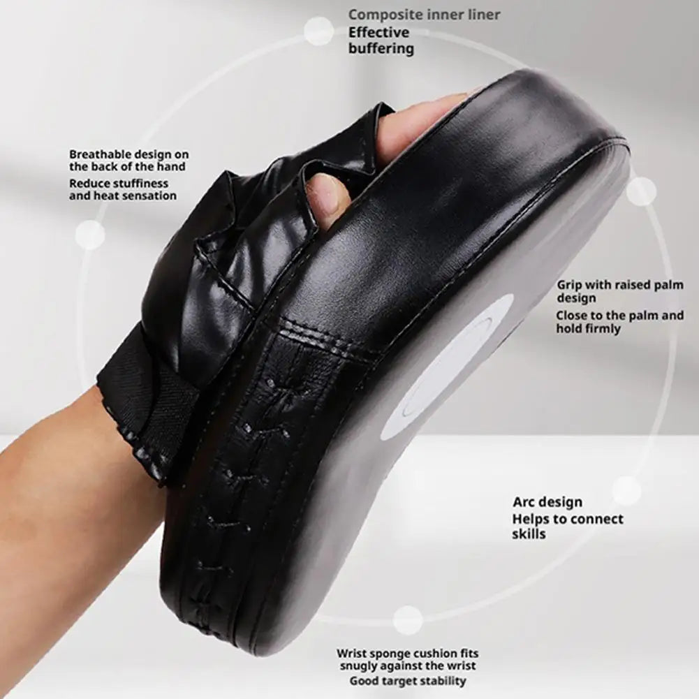 Durable PU Leather Boxing Focus Target Pads Curved Punching Mitts for MMA Muay Thai Karate Training Fitness Equipment