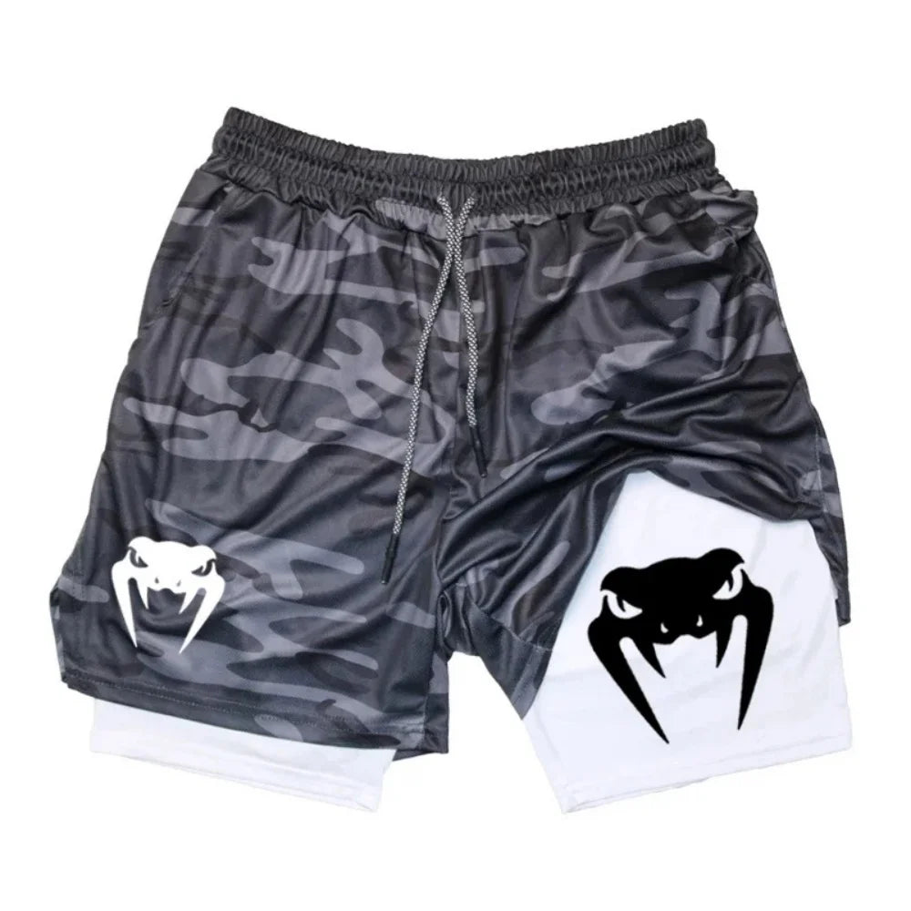 2026 Men's 2-in-1 Running Shorts, High-Quality Elastic Double-Layer Shorts, Breathable and Lightweight, Teen Training Shorts, Sp