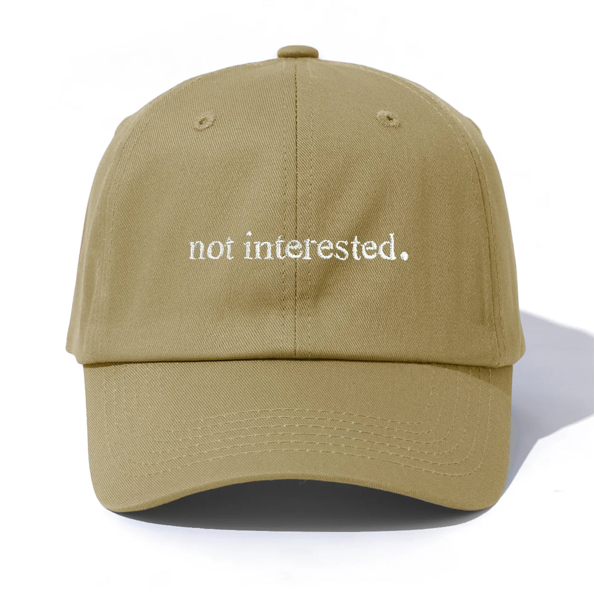 1pc Not Interested Embroidery Baseball Cap for Adults,Minimalist Retro Style Casual Soft Adjustable Dad Hat,Perfect As Gift
