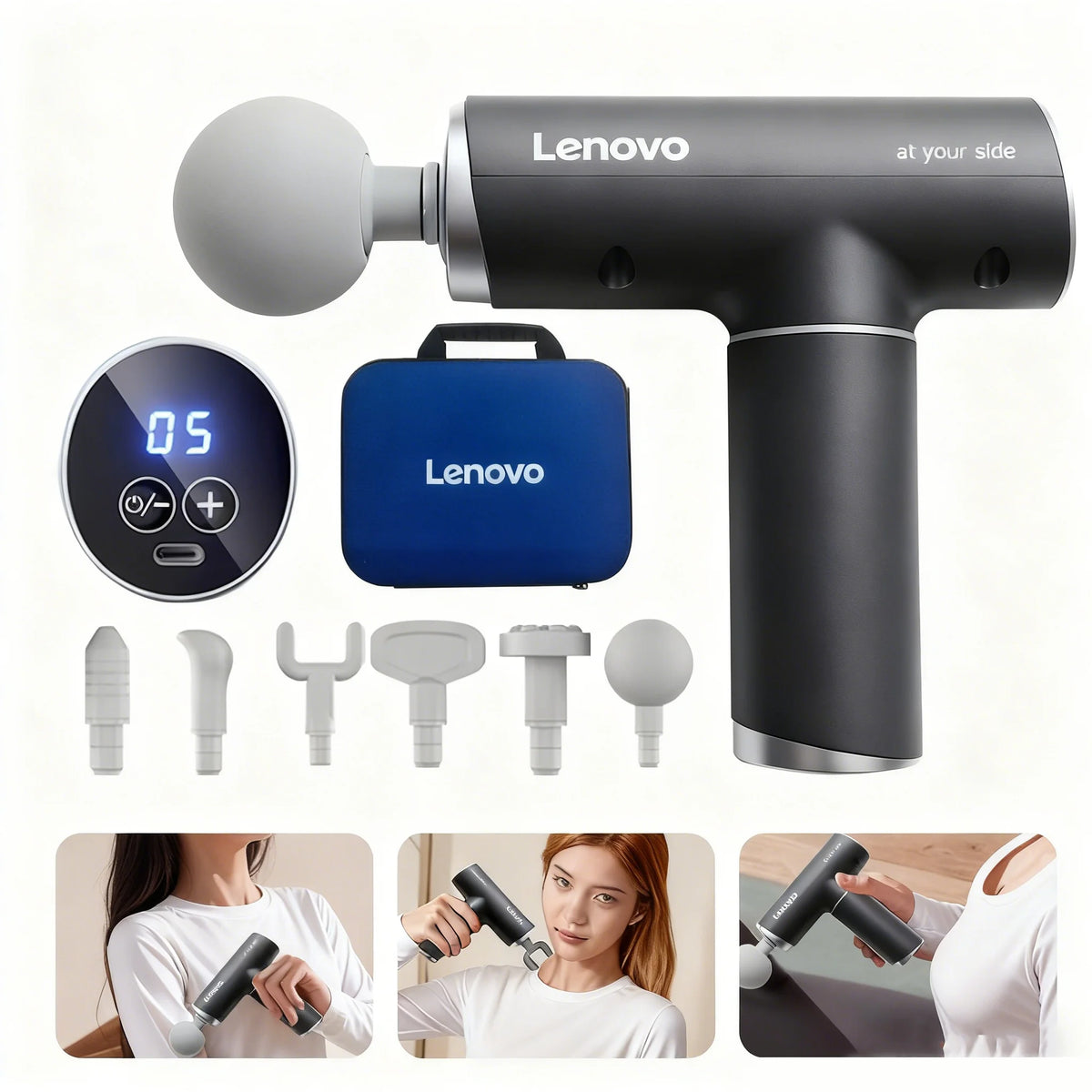 Lenovo Brand Fascia Gun N2 Deep Massage to Relieve Muscle Soreness, Exercise and Relax, Portable