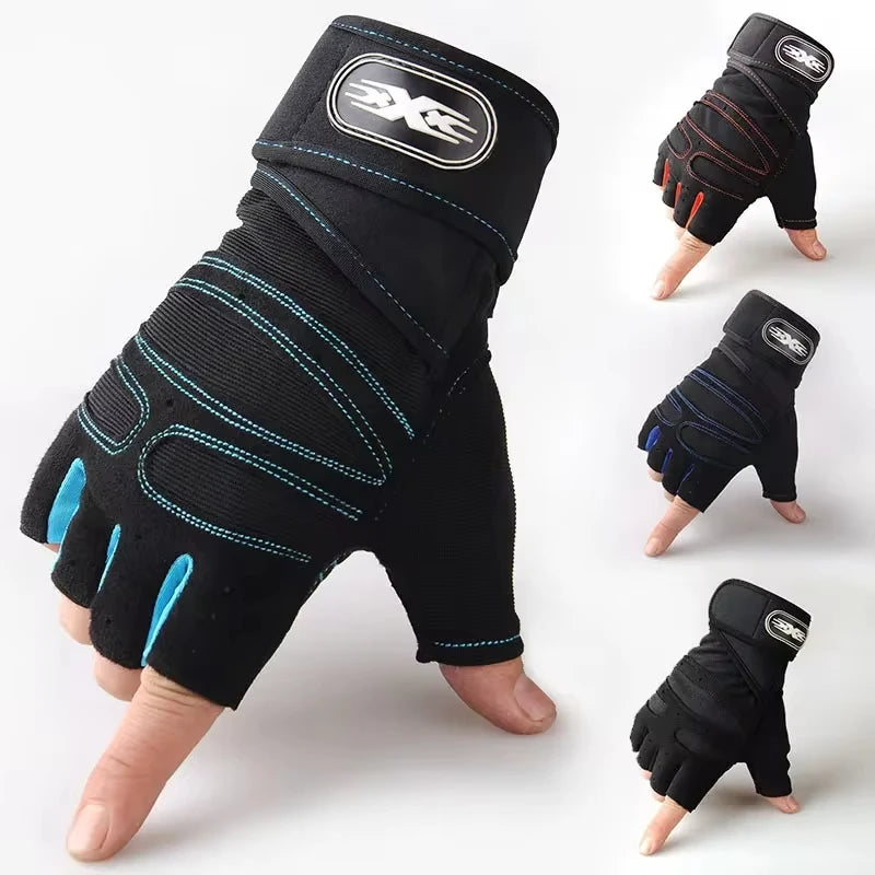 1Pair Gym Gloves for Men Women Fitness Weight Lifting Wristband Gloves Training Sports Exercise Cycling Glove Shockproof