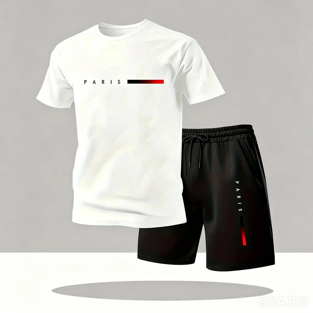 Men's Tracksuit 2 Piece O-neck Short Sleeve Shirt Shorts Set Men's Running Suit mesh T shirts Man Clothing Summer T-shirt