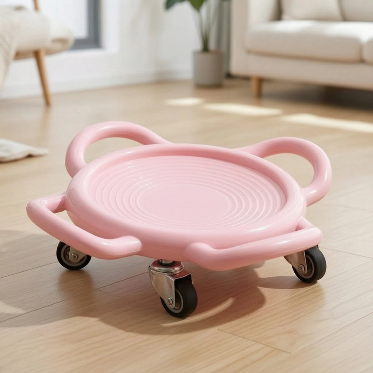Core Training Slider with Handles Stable Ab Wheel Slider with Caster Wheels Fitness Equipment Smooth-Rolling for Home Gym Owners