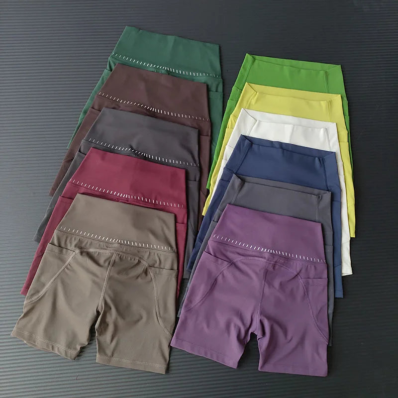 New High Waist Bike Shorts for Women, Tummy Control & Butt Lifting 4-Inch Workout Shorts with Liner, Quick Dry Yoga Gym Fitness