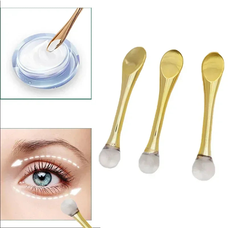 2pcs Eye Cream Applicator Spoon Roller Transparent Massage Stick Cosmetic Spatulas Wrinkle Facial Mask Skin Care Plastic Spoon
