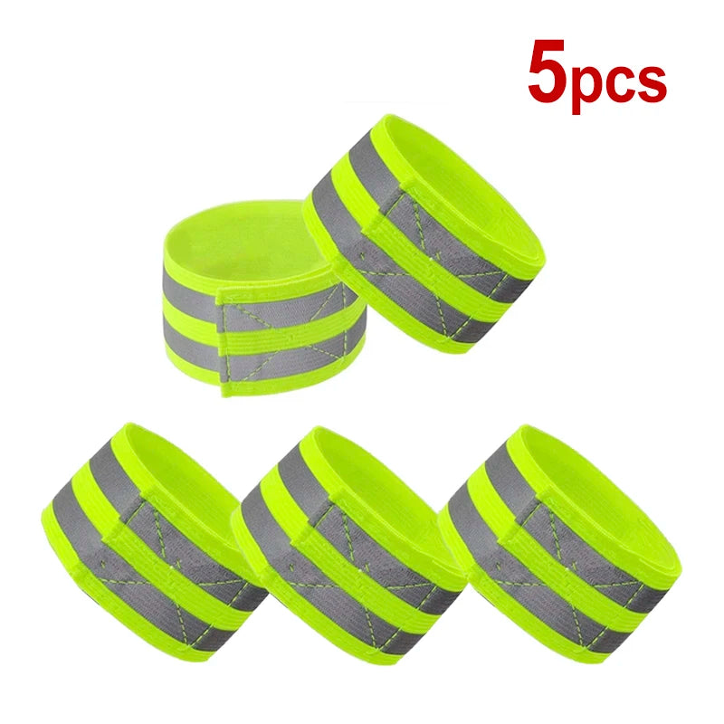 1~20pcs Reflective Straps Reflector Bands for Wrist Arm Ankle Leg High Visibility Tape for Night Walking Cycling and Running
