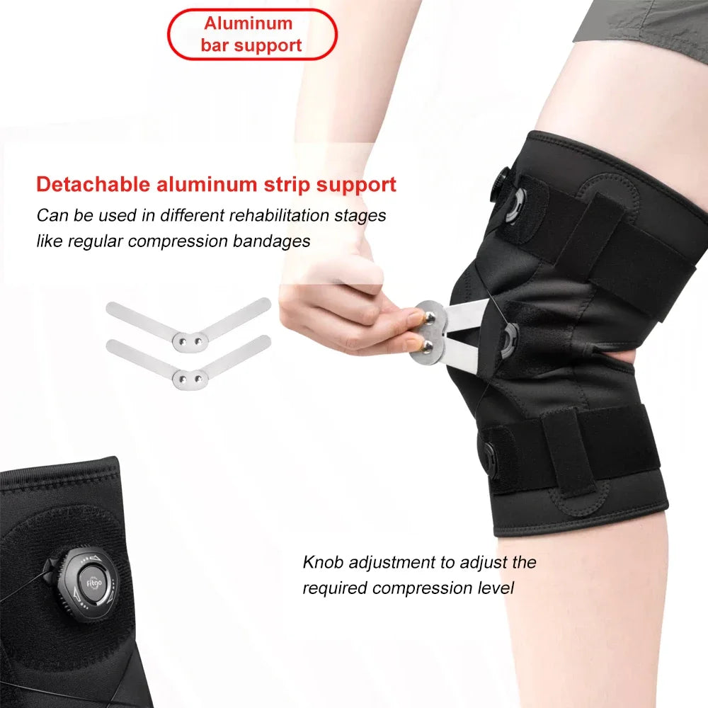Knee Brace for Women Men Hinged Knee Brace with Side Stabilizers Adjustable Knee Support for Arthritis Pain,Injury Recovery
