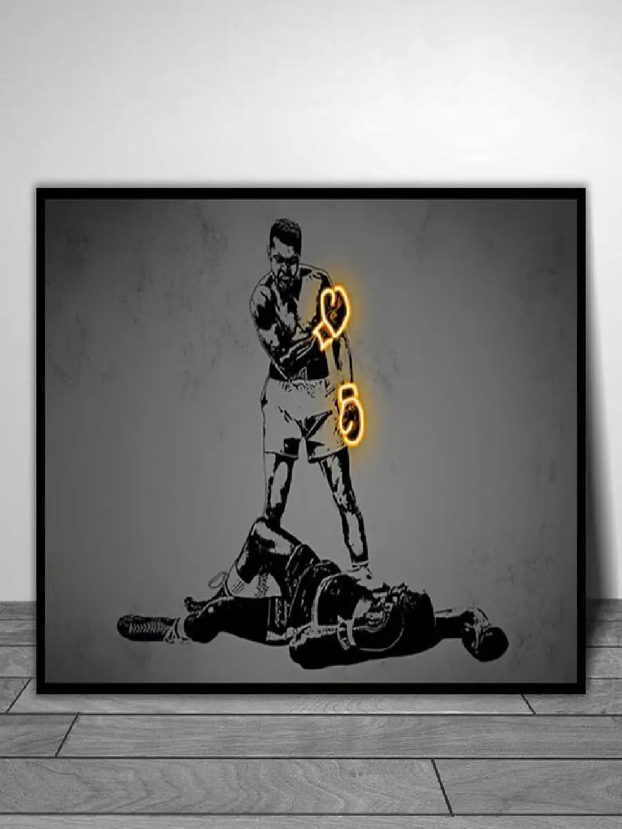 Motivational Boxer Wall Art Mike Tyson Ali Poster Modern Canvas Painting for Living Room Home Decor Prints Pictures Inspir