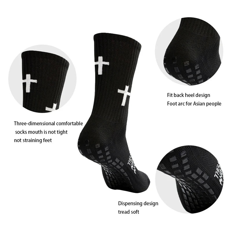 4 Pairs Anti-slip Football Socks Men Woman Breathable Soccer Basketball Tennis Sports Socks Cycling Riding Socks Yoga Sock
