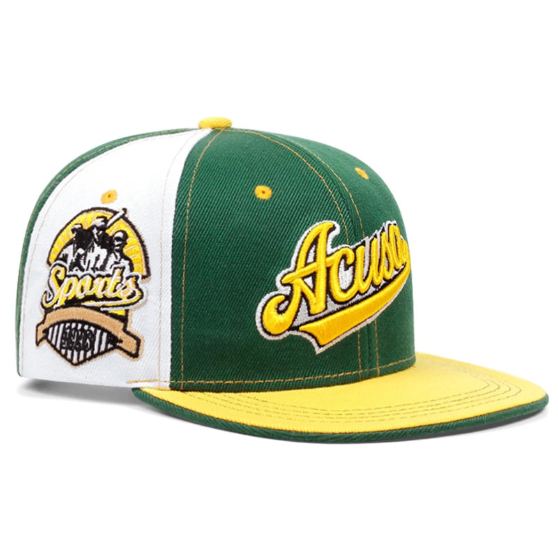 2025 New ACUSA Color blocked Flat brimmed Hat Men's Trendy Baseball Hat Hip Hop Hat Women's Outdoor Sports Leisure Sunshade Hat