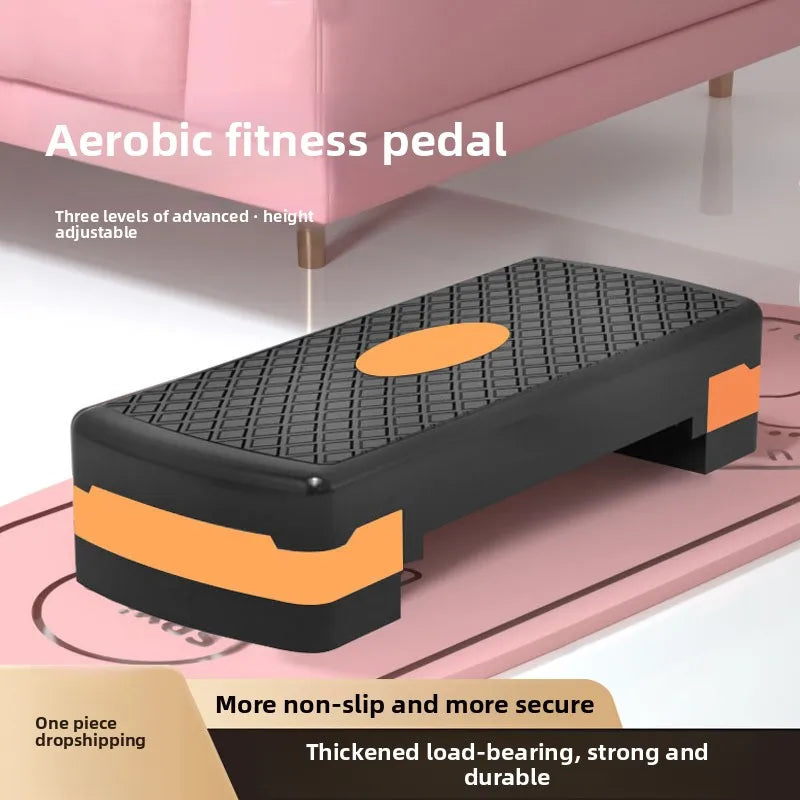 Home Fitness Stepper Pedal Aerobic step board Rhythm Aerobic Exercise with Non-Slip Yoga Jump Adjustable Height