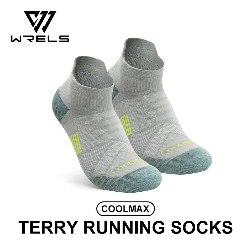 WRELS Men Women Coolmax Combed Cotton Socks Cycling Breathable Basketball Running Fitness Outdoors Badminton Tennis Sport Socks