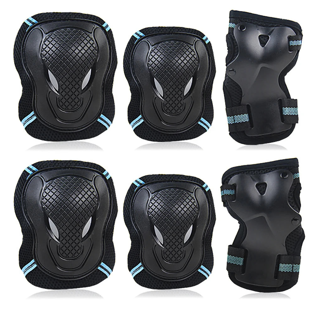 6PCS Adult/Youth Knee Pad Elbow Pads Wrist Guards Protective Gear Set for Roller Skates Cycling Skateboard Scooter Riding Sports