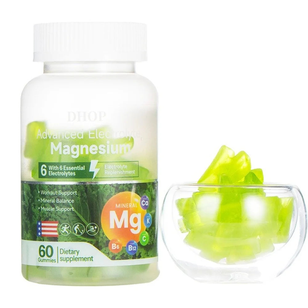 DHOP Electrolyte Gummies with Magnesium And Vitamins C B6 B12 - Mineral Balance Support 60 Count Advanced Gummy Supplement