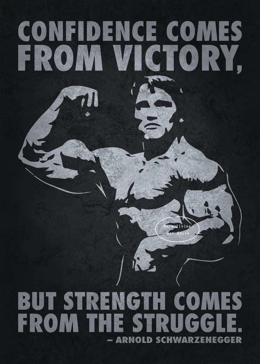 Arnold Schwarzenegger Bodybuilding Weightlifting Poster Motivational Quotes Fitness Canvas Painting Wall Art Gym Home Decor