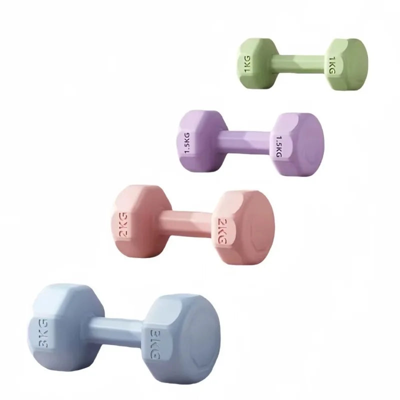 1Pc 2kg Coated Dumbbells Home Fitness Equipment New Design for All Ages Arm Muscle Training Men Women Kids Exercise Weight
