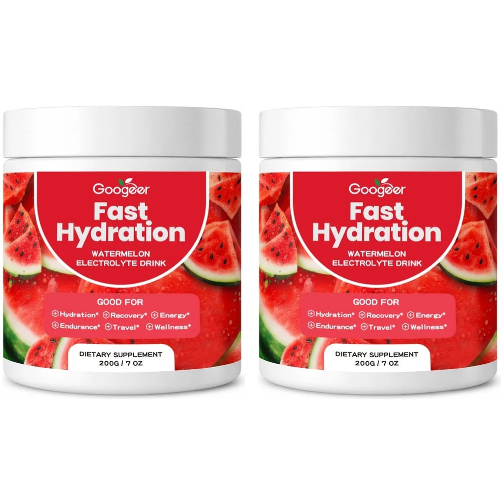 Googeer Watermelon Electrolyte Drink Powder for Post-Workout Recovery, Hydration Support, Daily Energy Levels and Endurance 200g