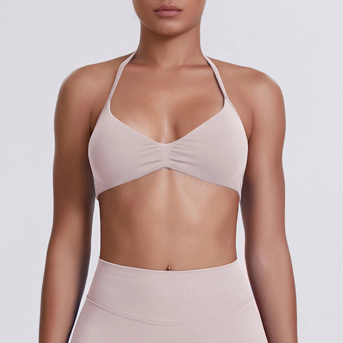 Sexy Neck Strap Bra for Woman Summer Breathable Backless Yoga Bra Women Fitness Solid Color Yoga Sports Bra Workout Top