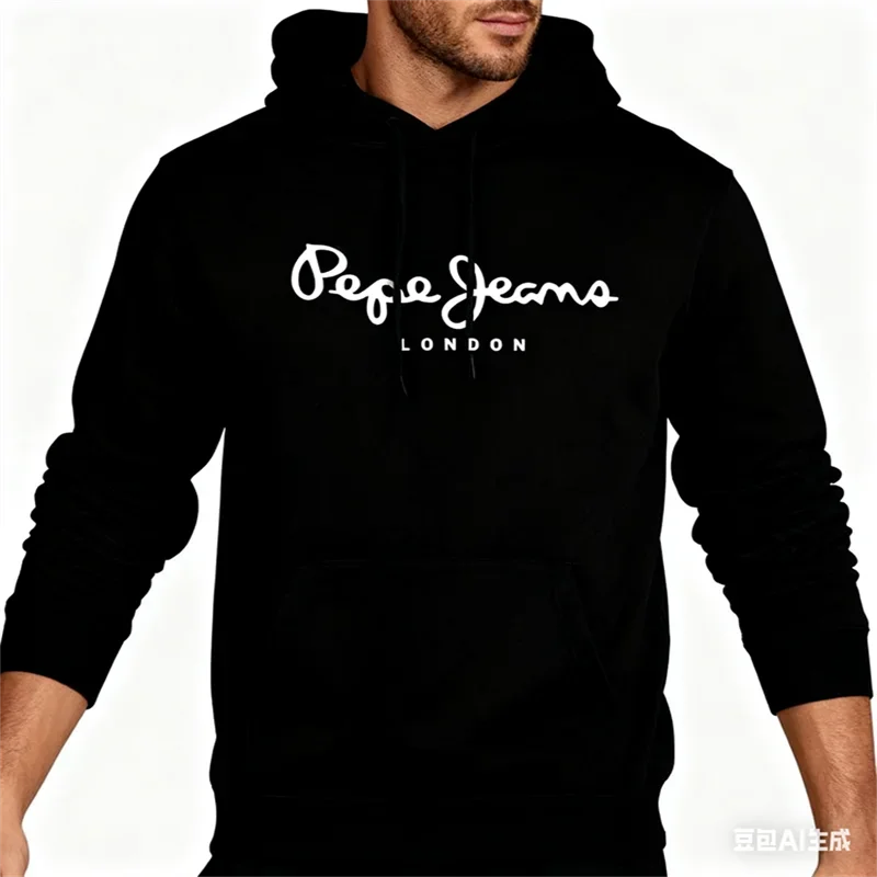 Casual Men's Hoodie 3D Simple Letter Printed Polyester Long Sleeve Tops Outdoor Street Cool Spring And Autumn Hoodies Sweatshirt