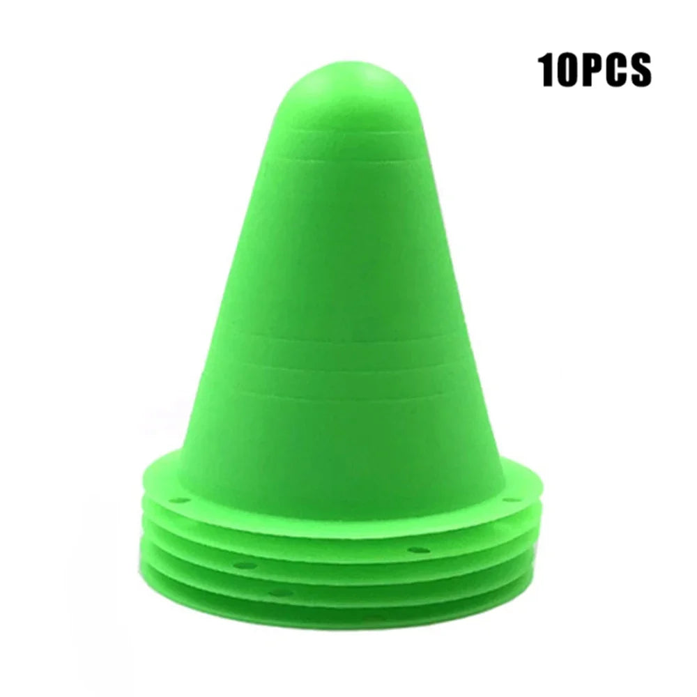 10pcs Agility Maker Cones for Slalom Roller Skating Training Traffic Cone Sports
