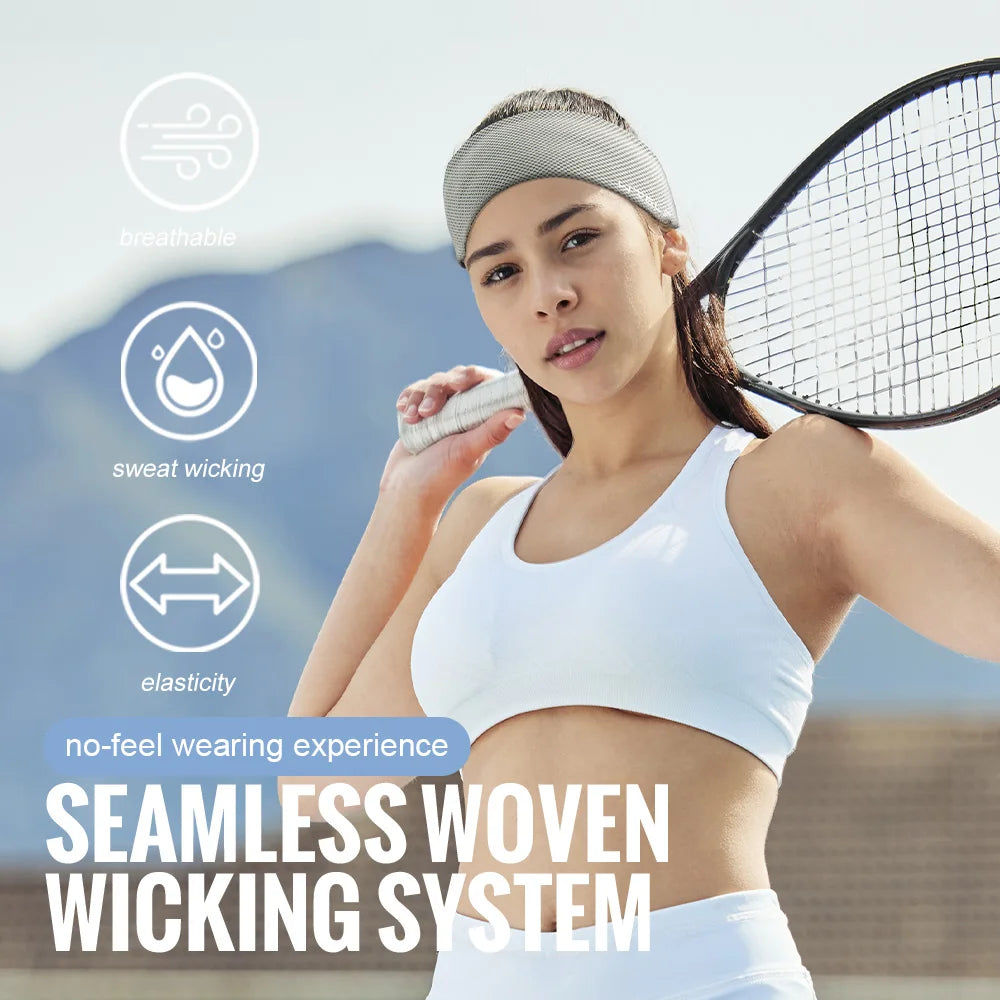 WRELS Sports Headband Sweatband Stretch Elastic Gym Fitness Running Yoga Headwrap Sweat Absorbing Breathable Jog Headband