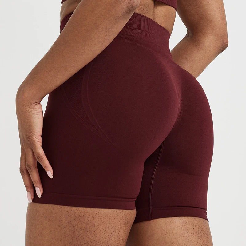 Effortless Seamless Shorts Women High Waist Workout Gym Shorts Scrunch Butt Yoga Shorts Athletic Tight Running Booty Biker Short