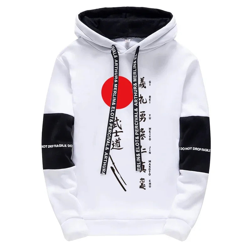 Japanese Bushido Print Hoodies Sweatpants 2025 Hot Sale Men's Tracksuit Hooded Sweatshirts Jogger Pants Harajuku Men's Clothes