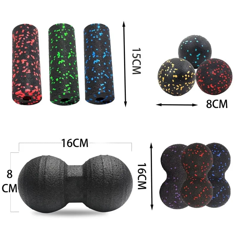 Yoga Peanut Balls Body Massage Fascia Ball Suit Foam Block High Density Muscle Relaxation Lacrosse Exercise Fitness Relieve Pain
