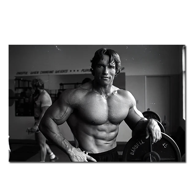 Bodybuilding Famous Character Pictures Arnold Schwarzenegger Fitness Art Posters Wall Art Canvas Painting for Gym Decor Painting