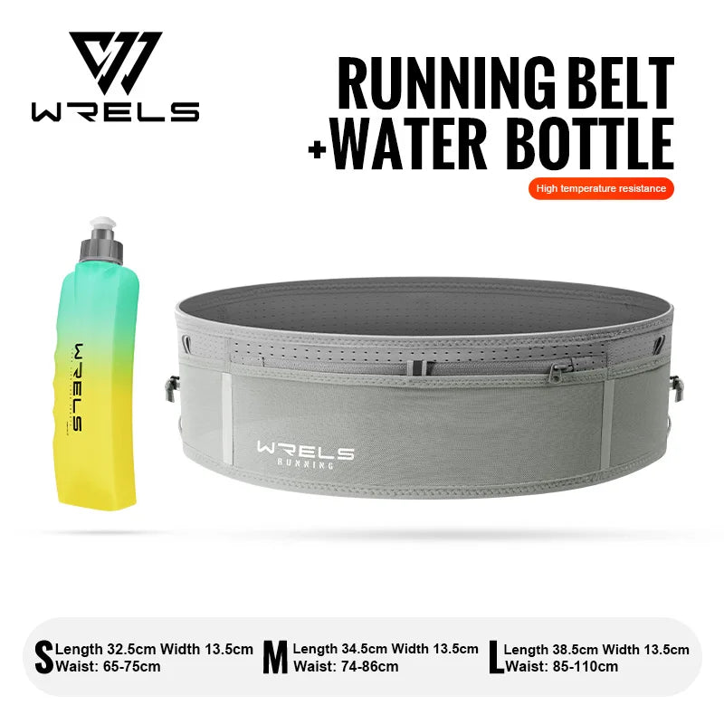 WRELS Waist Bag Invisible Elastic Running Belt Multi-Function Fanny Pack Waterproof Close-Fitting Marathon Waist Belt Bag