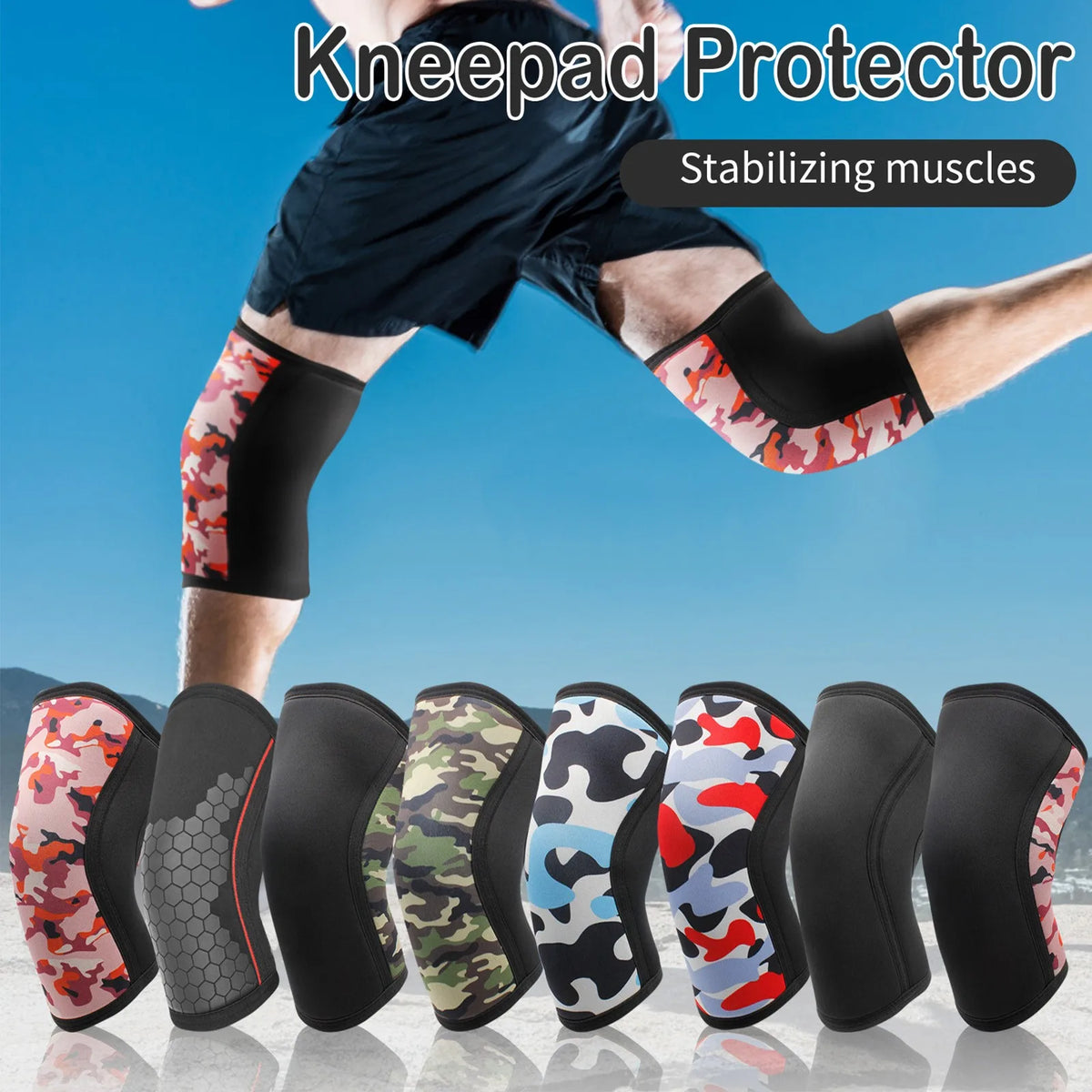 1PC Men's Women's Honeycomb Knee pads Squat Fitness Strength Training Weightlifting Kneepad 7mm thicken Neoprene Knee Sleeves