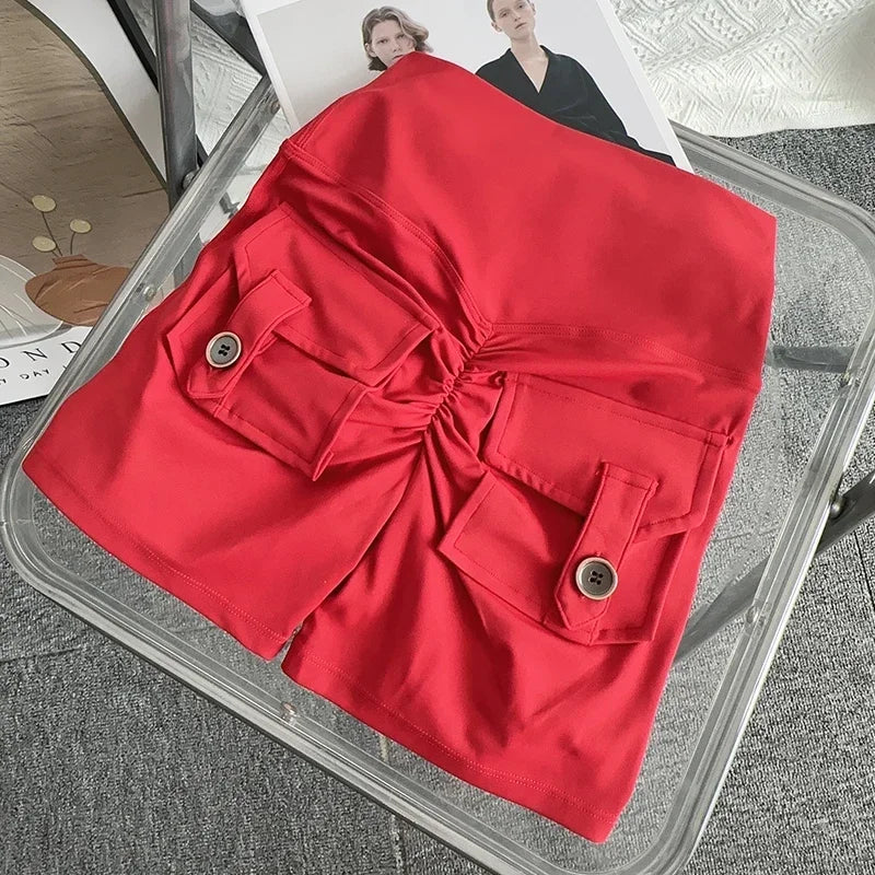 Nude High Waist Peach Butt Sport With Pocket Yoga Shorts Leggings Quick Drying Gym Training Cycling Outdoor sports Shorts