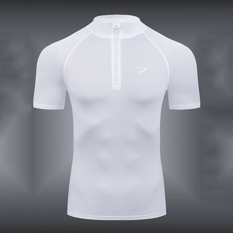 Men Running Compression Short Sleeve Sport Tee Gym Fitness Sportshirts Male Jogging Sportswear Homme Athletic Shirt Tops