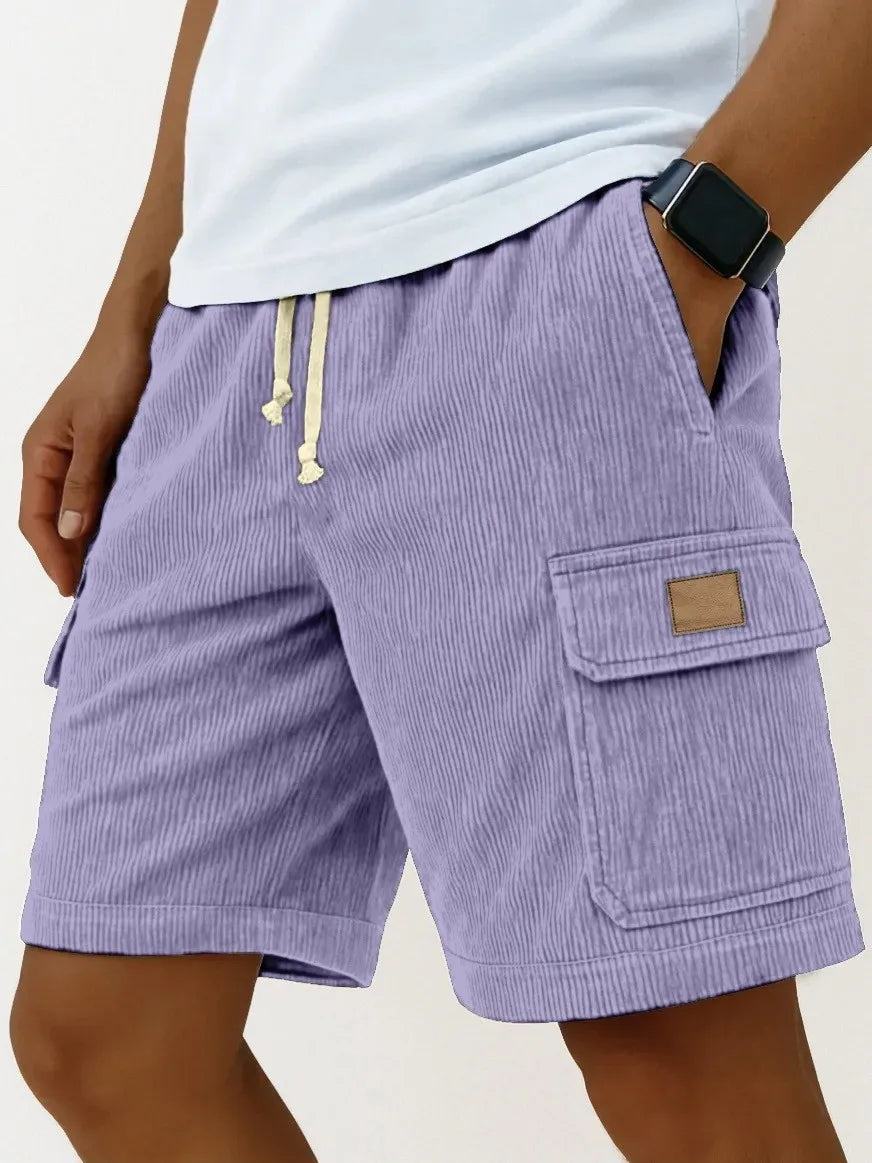 2026 New Men's Retro Corduroy Casual Shorts Men Fashion Solid Sweatpants Harajuku Corduroy Short Pants New Men Clothing Roupas