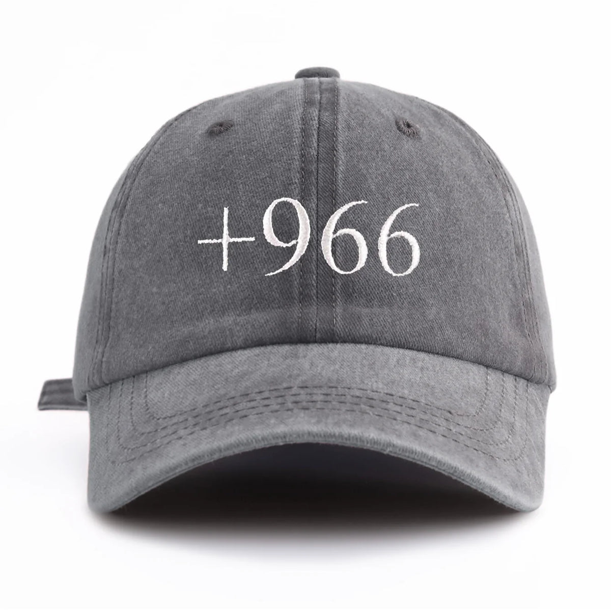 1pc +966 Embroidery Washed Baseball Cap for Adults, Minimalist Retro Style Casual Soft Adjustable Dad Hat, Perfect As Gift