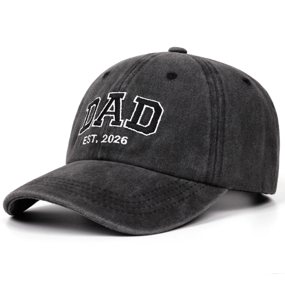 mom dad 2026 vintage wash letter embroidery baseball cap women men outdoor sports event casual duck cap