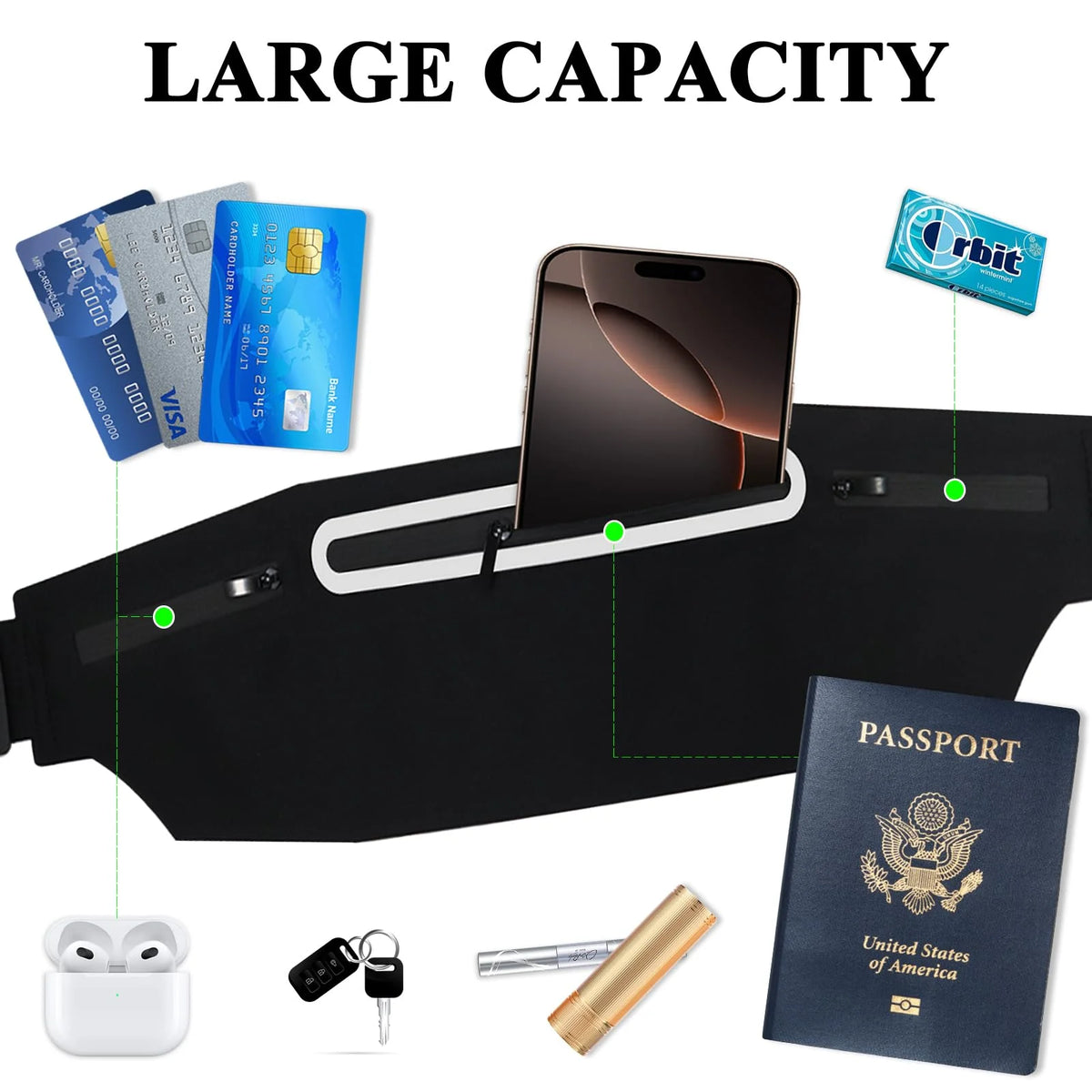 New Sports Waist Pack Fanny Pack Wallet Adjustable Men Women Running Pouch Belt Portable Phone Holder Gym Bum Bag