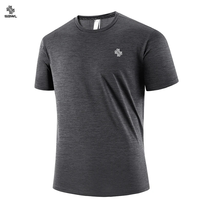 Mens/Women Quick Dry Short Sleeve Gym Running Moisture Wicking Round Neck T-Shirt Training Exercise Sport Shirt Tops Lightweight